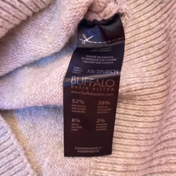 Buffalo David Bitton Taupe Turtleneck with Balloon Sleeves • XS - Picture 8 of 8